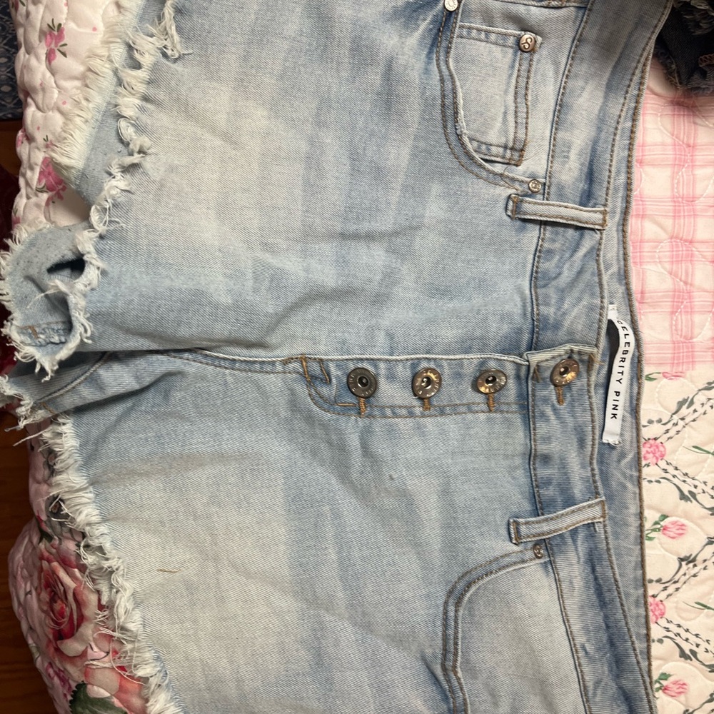 Celebrity Pink Light Blue Jean Shorts